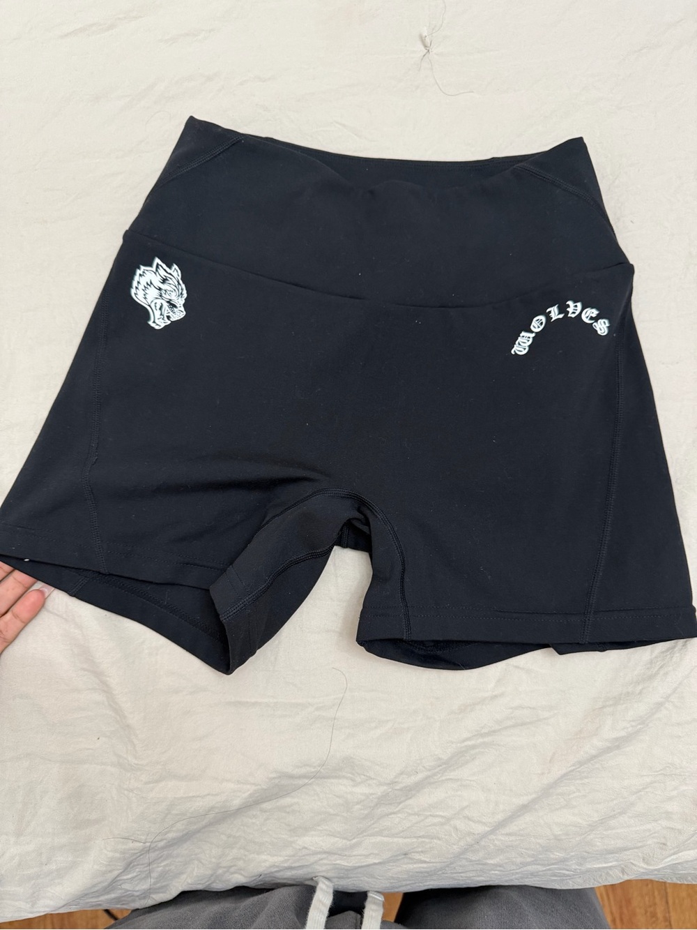 Darc Sport Black High-Waist Wolves Bike Shorts
